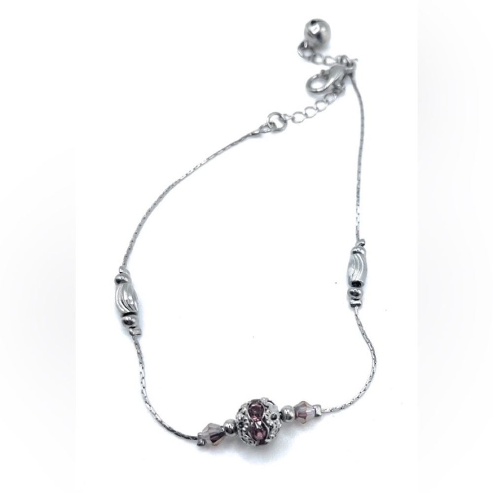 Elegant Silver and Purple Bracelet